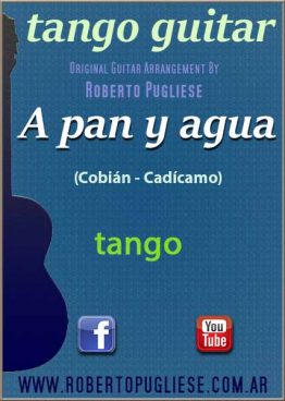 A pan y agua 🎼 tango partitura de guitarra