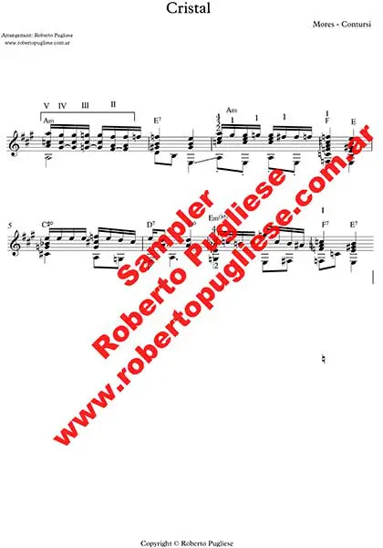 Cristal 🎼 partitura del tango para guitarra