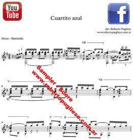 Cuartito azul 🎼 partitura del tango para guitarra
