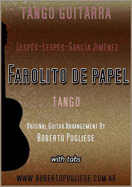 Farolito de papel 🎼 partitura de tango en guitarra