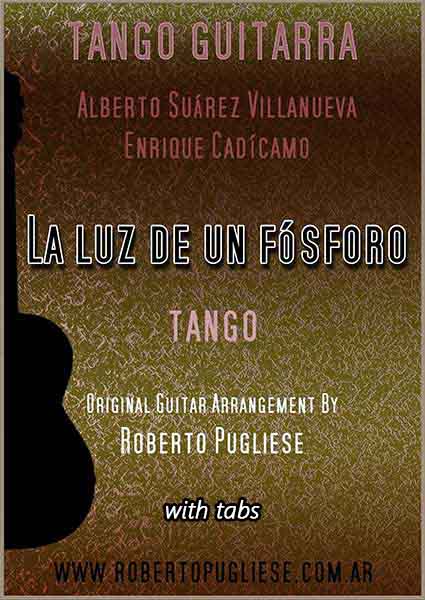 La luz de un fósforo 🎼 tango partitura en guitarra