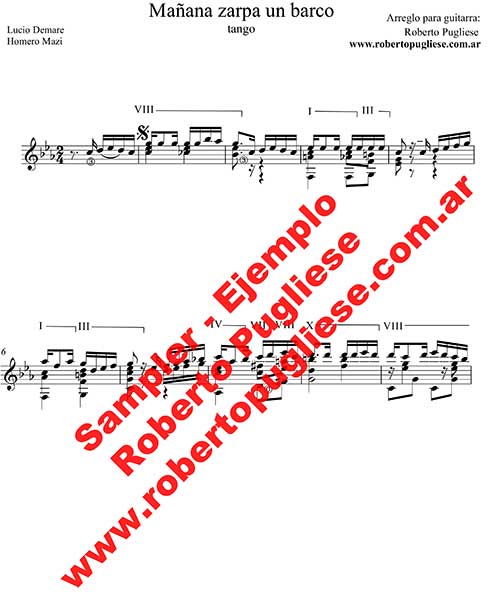 Mañana zarpa un barco 🎼 partitura del tango guitarra y video