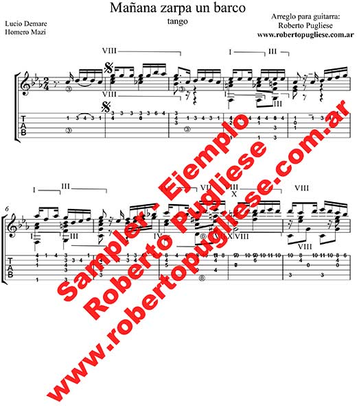 Mañana zarpa un barco 🎼 partitura del tango guitarra y video