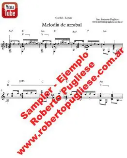 Melodia de arrabal 🎼 partitura del tango en guitarra. Con video