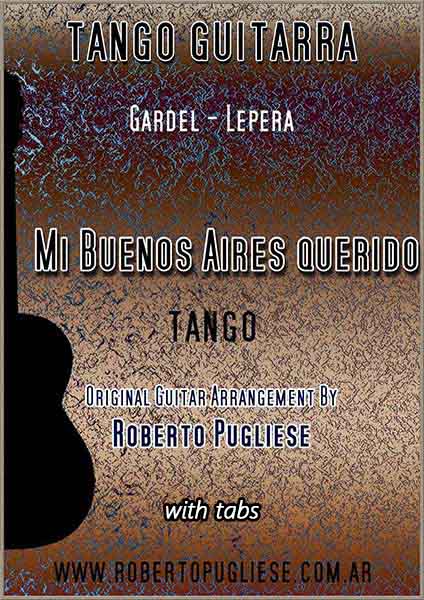 Mi Buenos Aires querido 🎼 partitura del tango en guitarra.