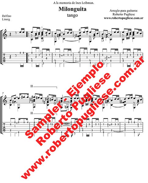 Milonguita 🎼 partitura del tango en guitarra. Con video