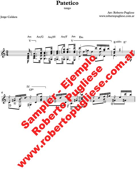 Patetico 🎼 partitura del tango en guitarra. Con video