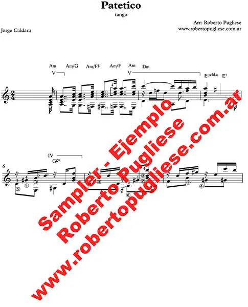 Patetico 🎼 partitura del tango en guitarra. Con video