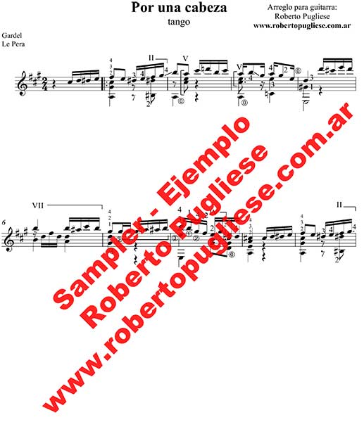 Por una cabeza 🎼 partitura del tango en guitarra. Con video