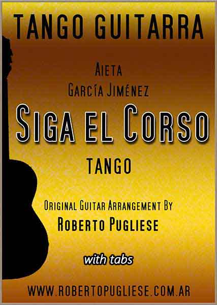 Siga el corso 🎼 partitura del tango en guitarra. Con video