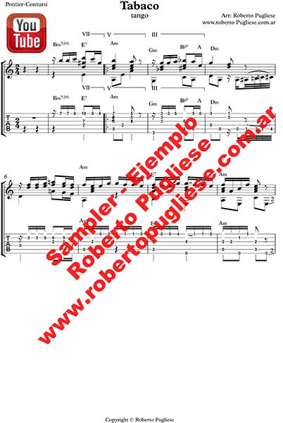 Tabaco 🎼 partitura del tango en guitarra. Con video