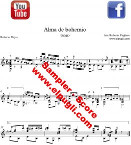 Alma de bohemio 🎼 tango partitura de guitarra. Con video