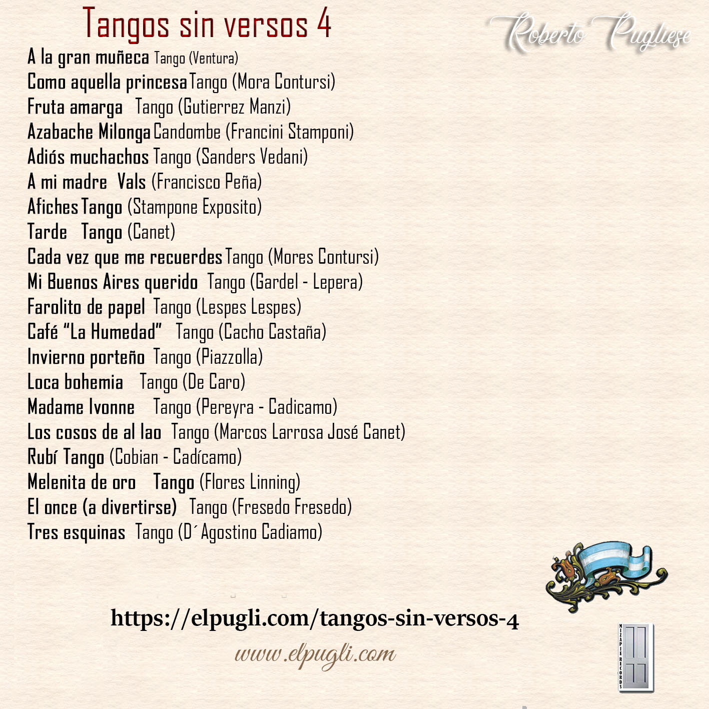 Tangos sin versos 4 💿 20 tracks de tango instrumentales en guitarra