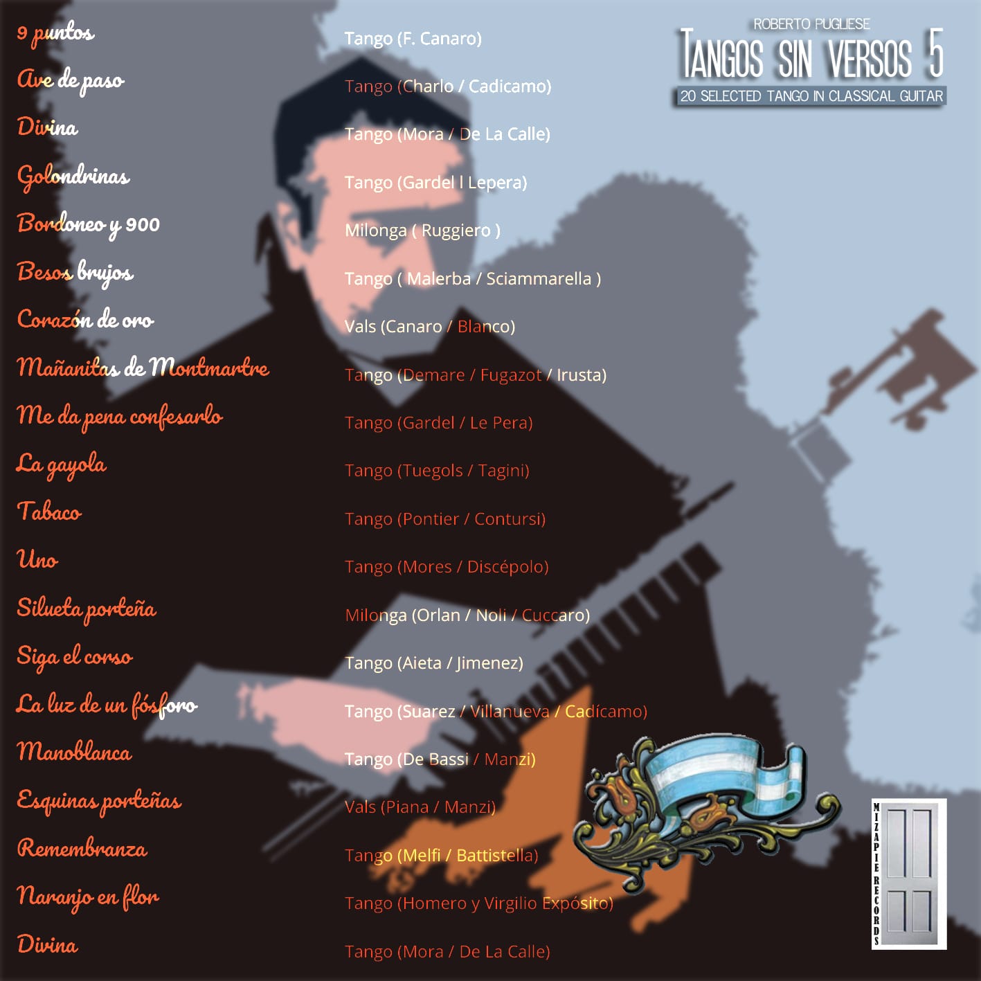 Tangos sin versos 5 💿 20 tracks de tango instrumentales en guitarra