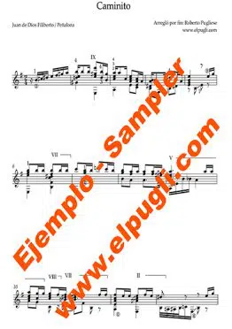 Caminito 🎼 Score classical guitar. Mp3 free
