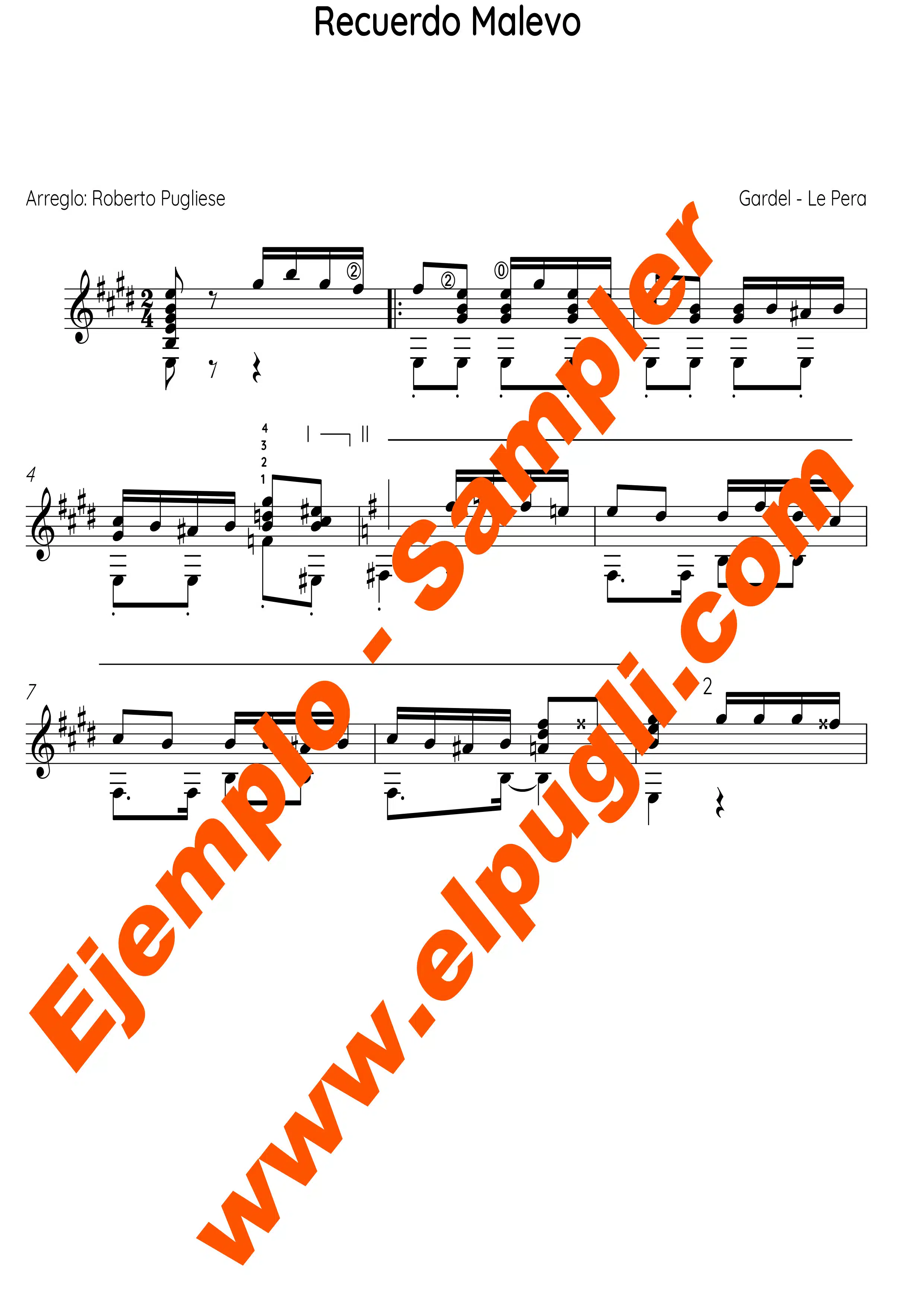 Recuerdo Malevo 🎼 Score classical guitar. Mp3 free