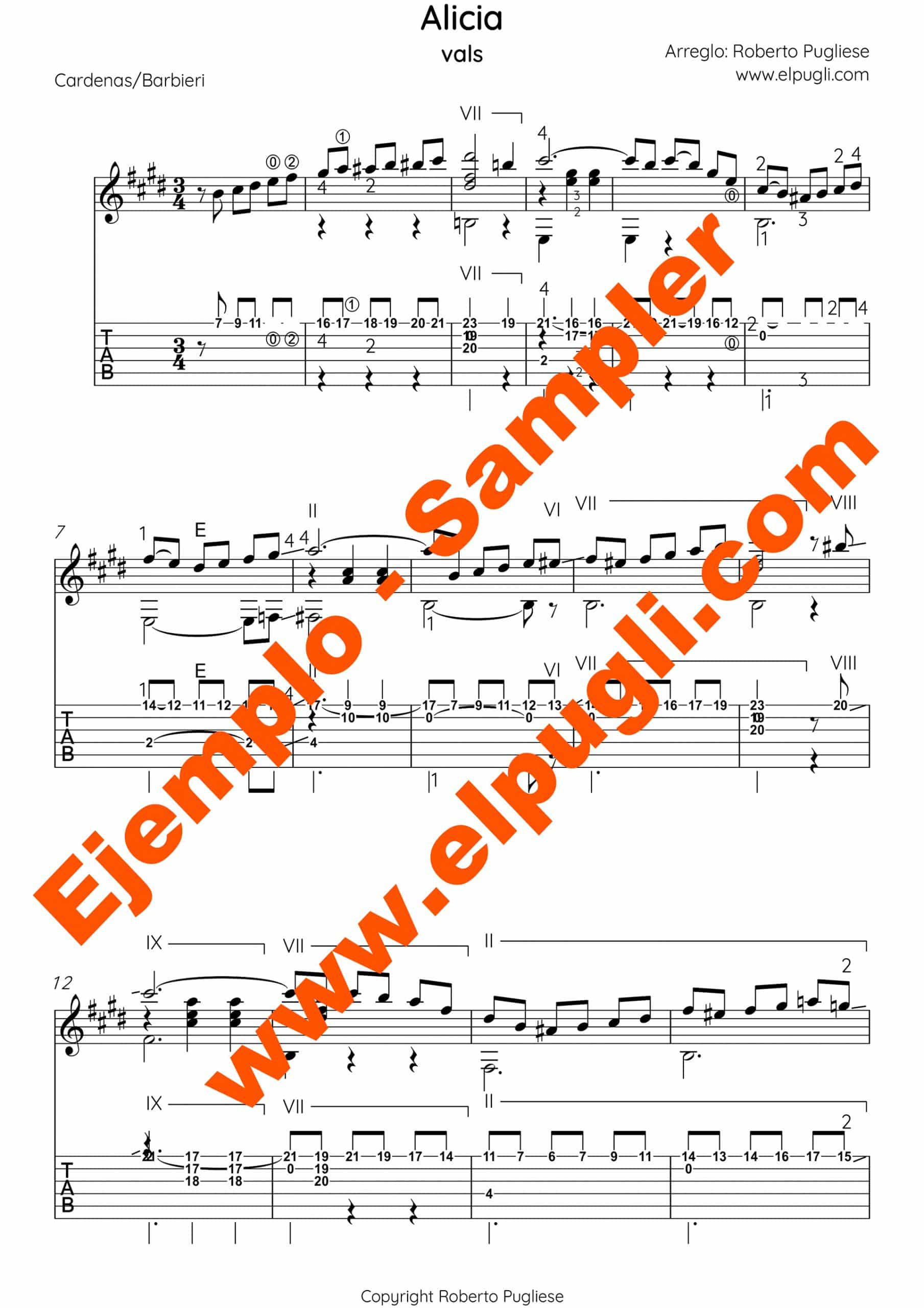 Vals Alicia guitarra clásica por Roberto Pugliese 🎼 El Pugli