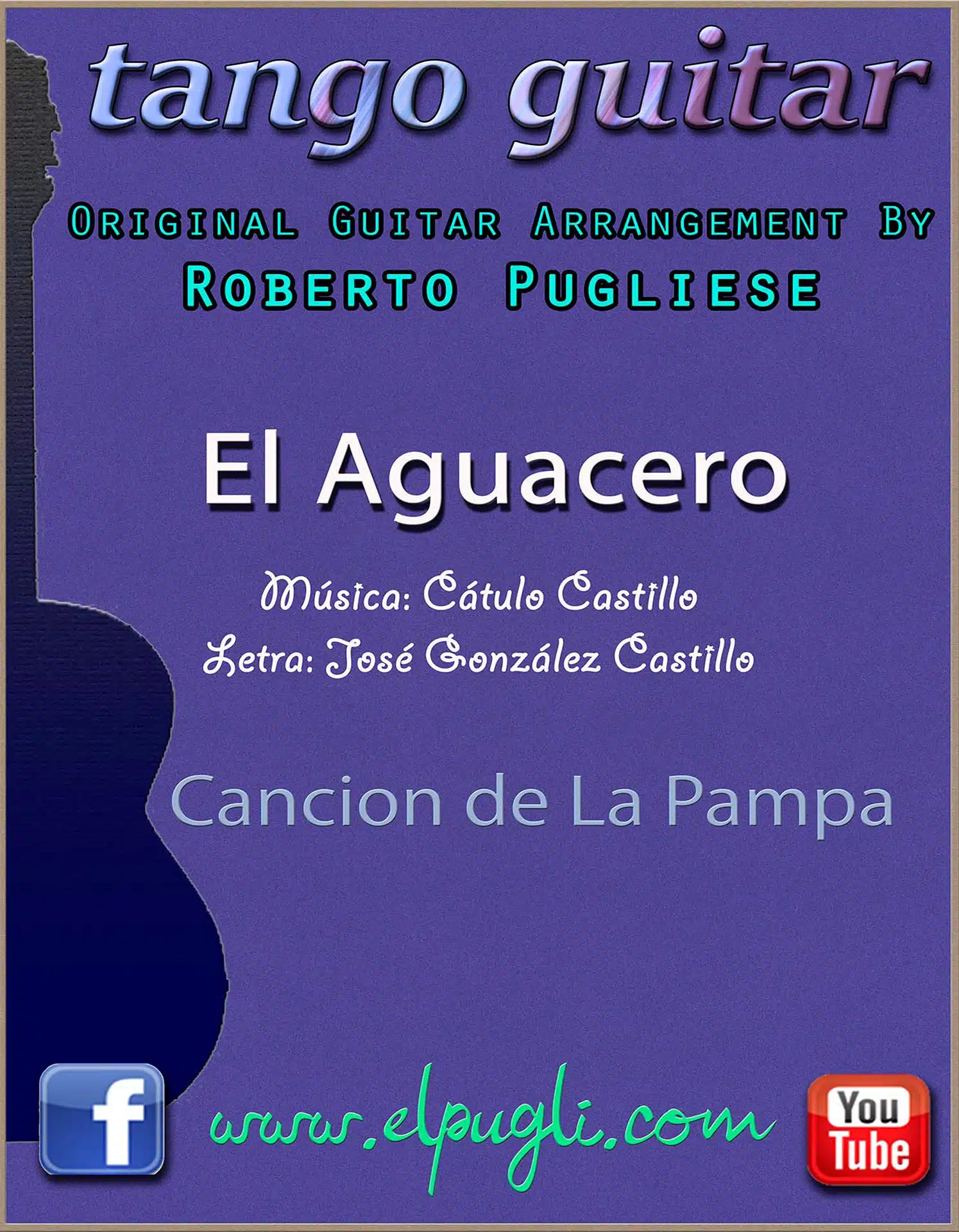 El Aguacero 🎼 tango partitura de guitarra. Mp3 free & Tabs