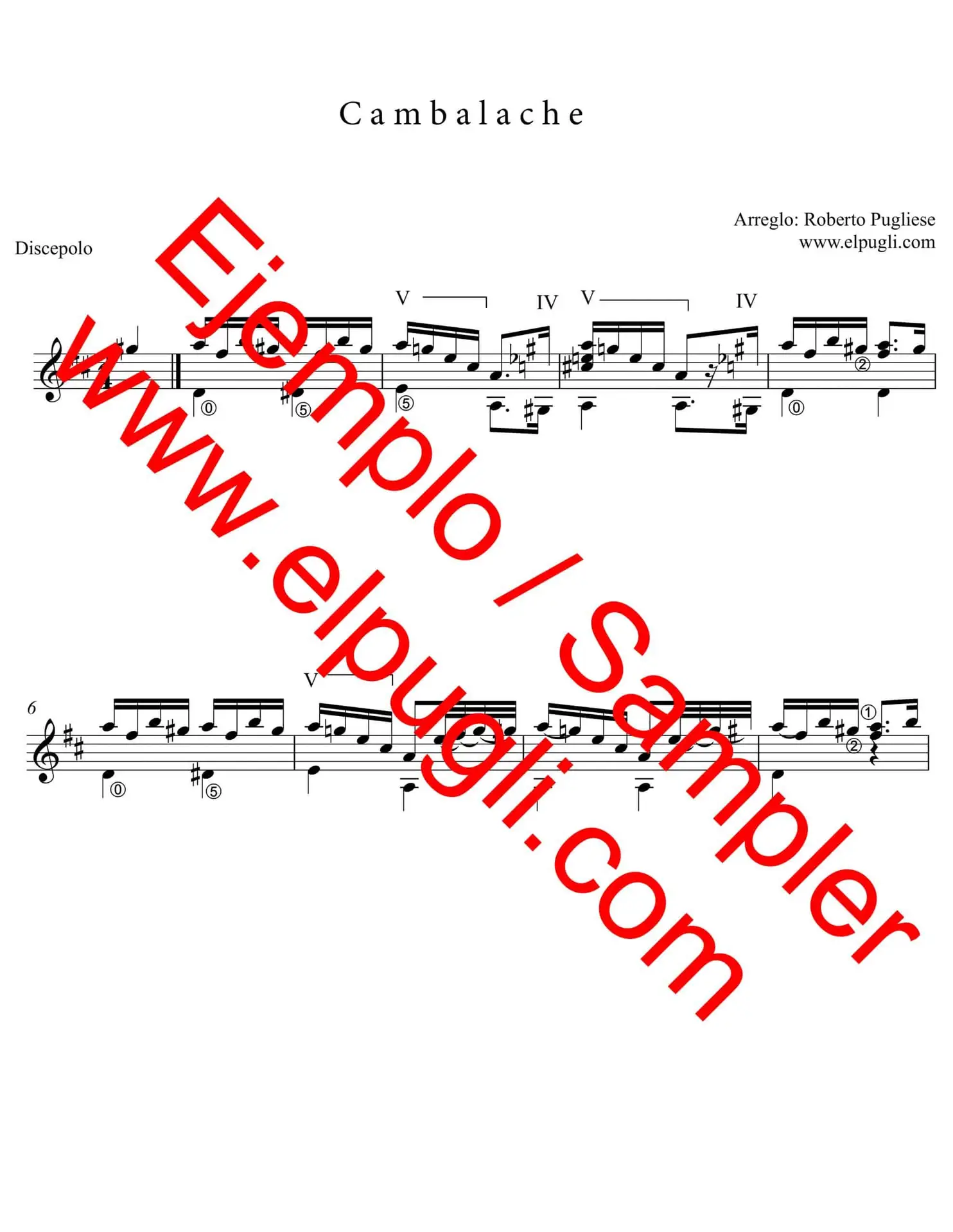 Cambalache 🎼 Fingerstyle Tango con Mp3 y video Gratis