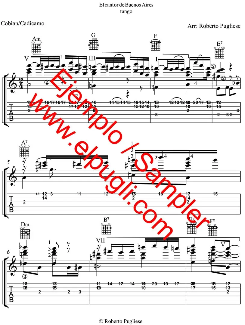 El cantor de Buenos Aires 🎼 Fingerstyle Tango con Mp3 y video Gratis