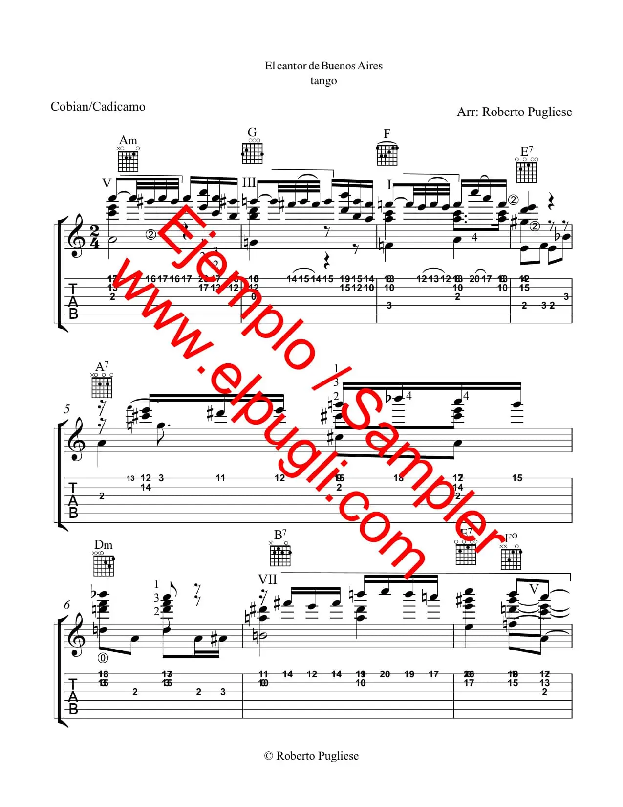 El cantor de Buenos Aires 🎼 Fingerstyle Tango con Mp3 y video Gratis